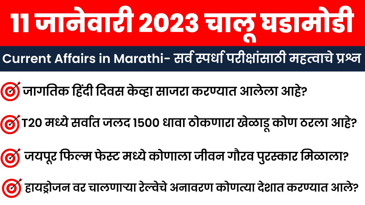 11 January 2023 Current Affairs in Marathi