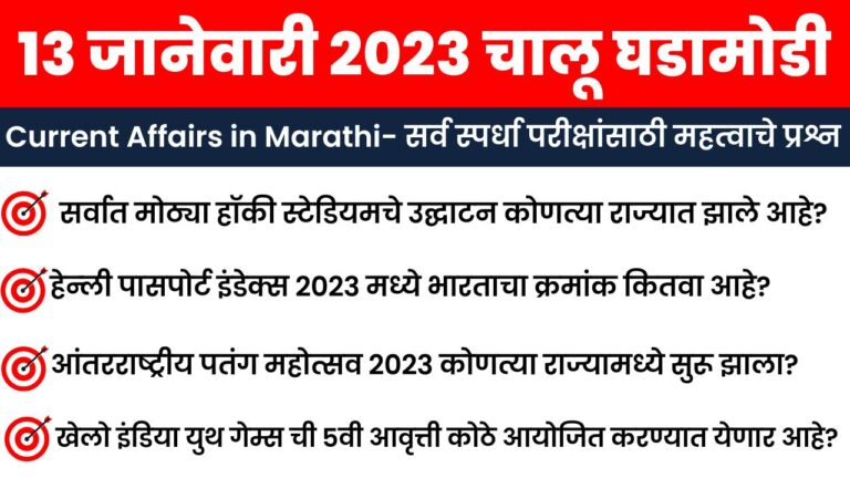 13 January 2023 Current Affairs in Marathi