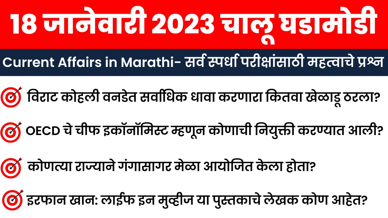 18 January 2023 Current Affairs in Marathi
