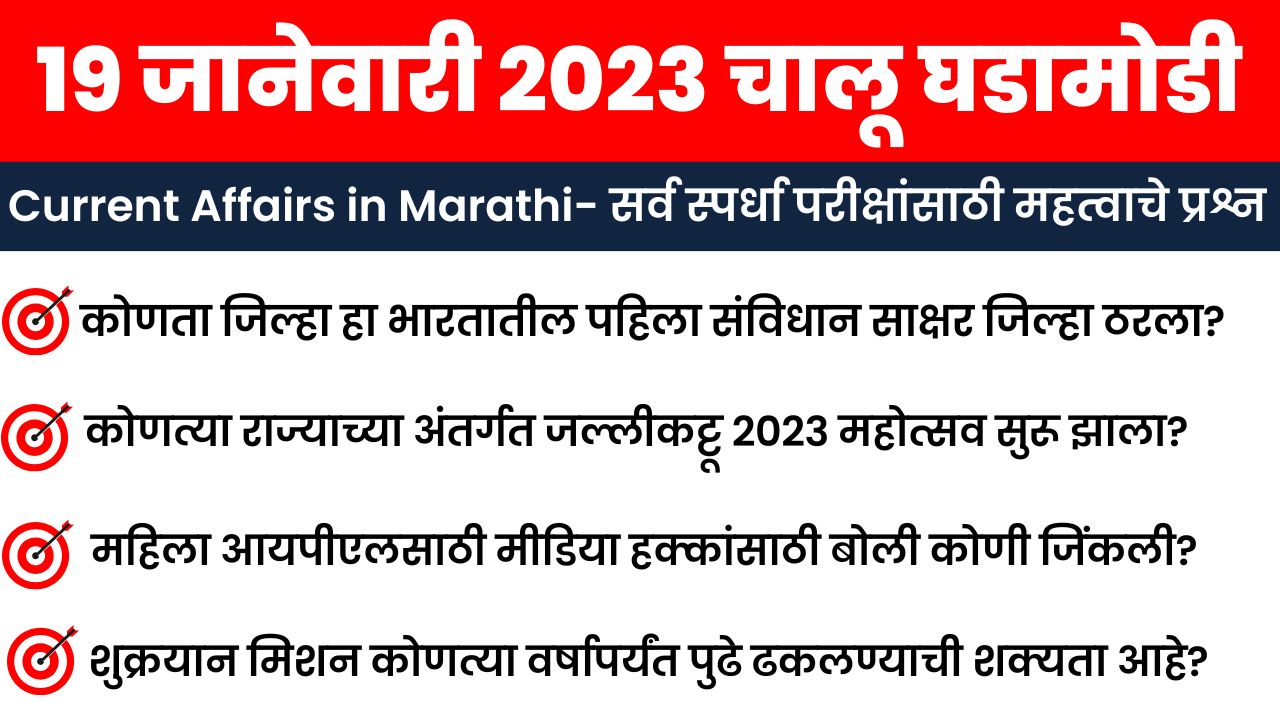 19 January 2023 Current Affairs in Marathi