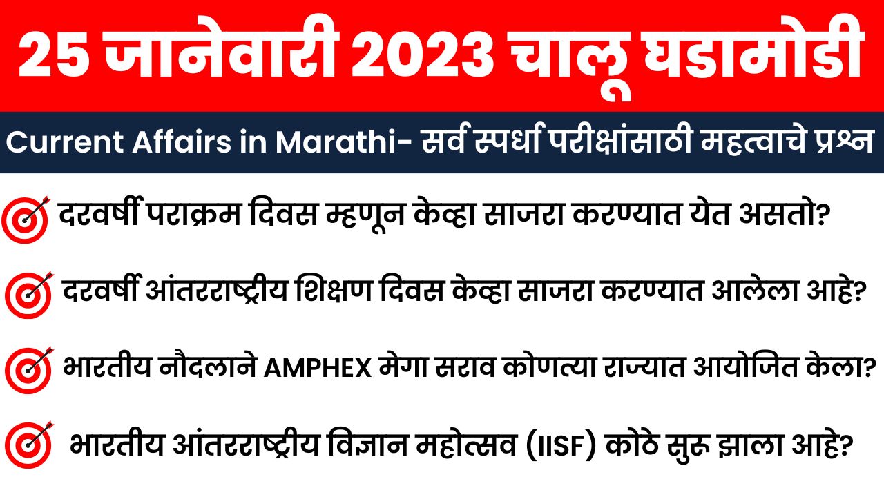 25 January 2023 Current Affairs in Marathi