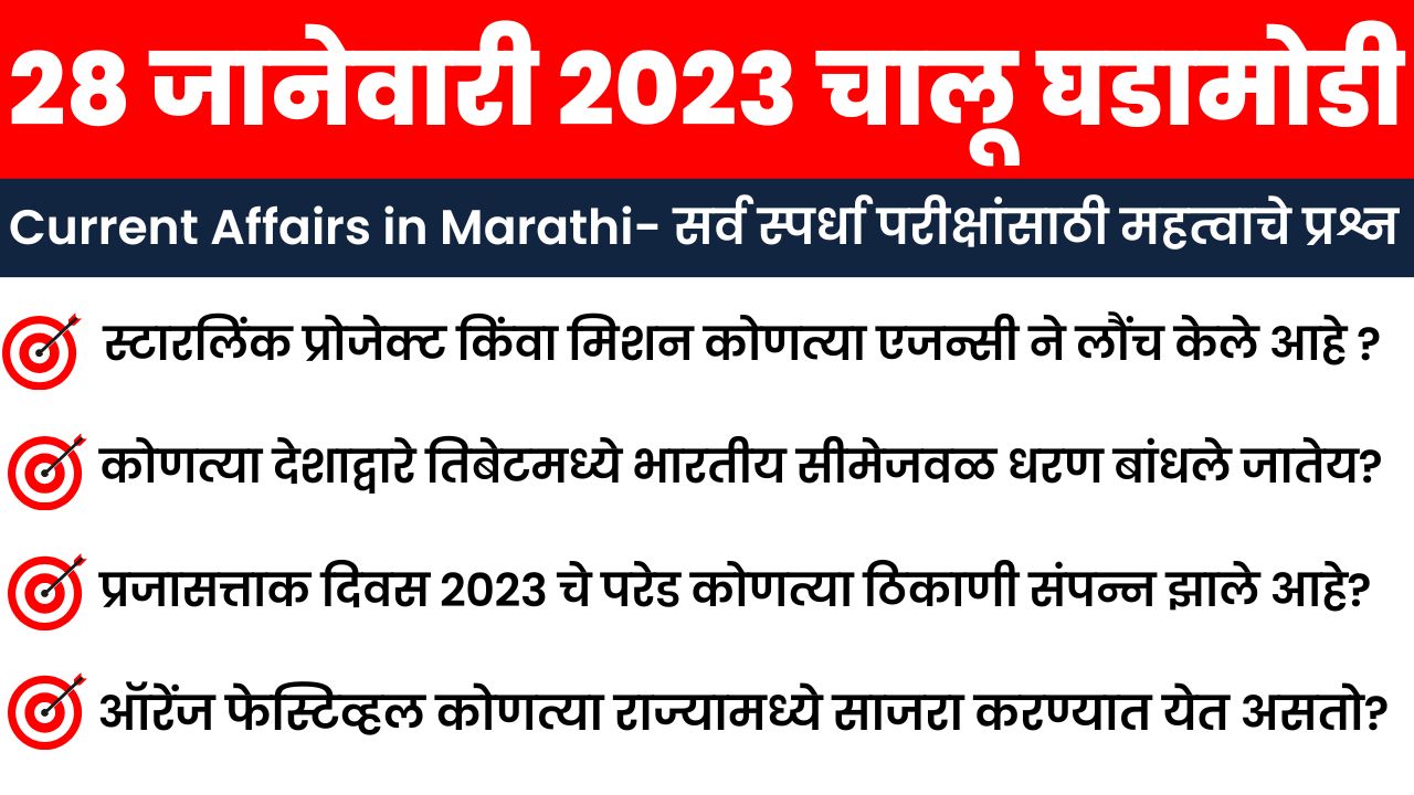28 January 2023 Current Affairs in Marathi