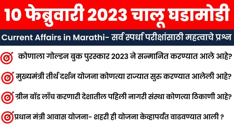 10 February 2023 Current Affairs in Marathi