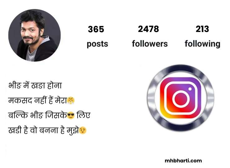 Instagram bio Shayari Girl Hindi Stylish Font