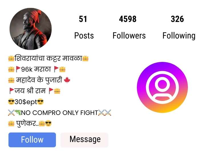 Shivaji maharaj instagram bio​